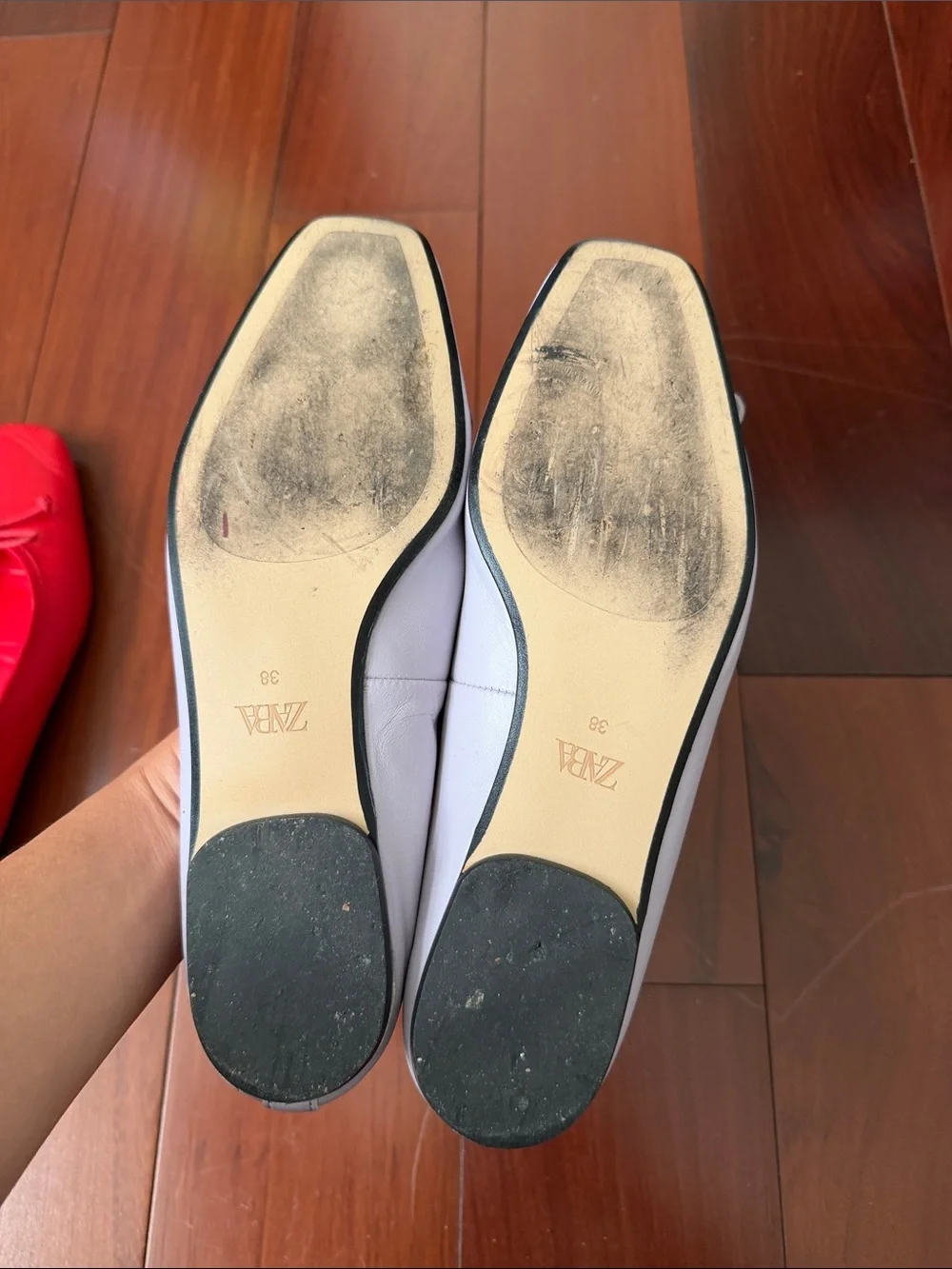 Zara Light Purple leather Ballet Flats with Bow